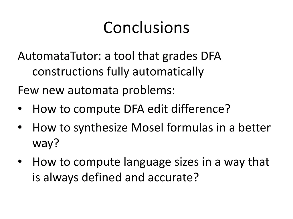 conclusions