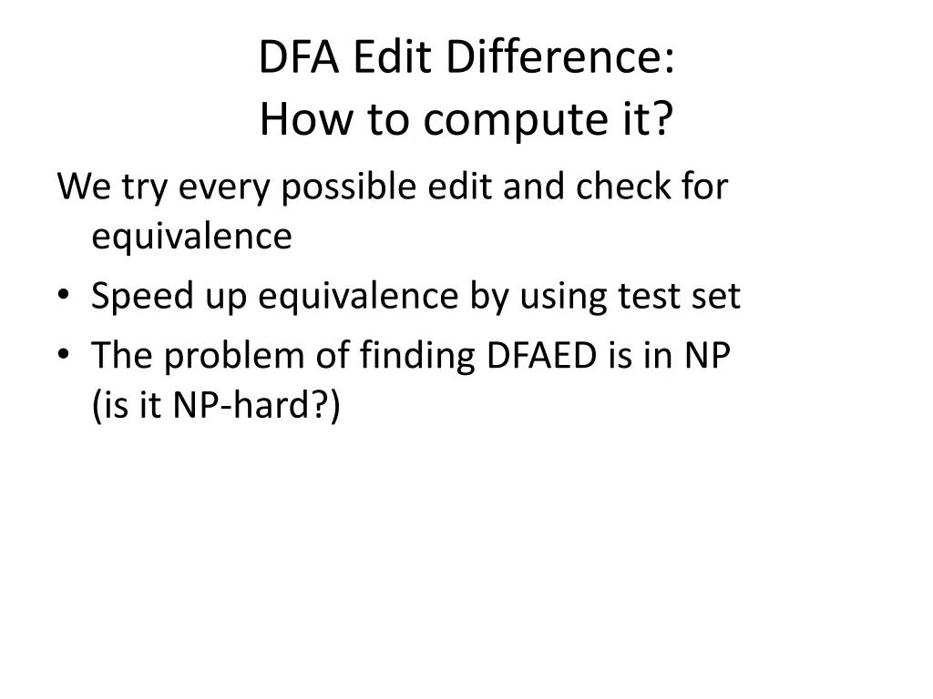 dfa edit difference how to compute