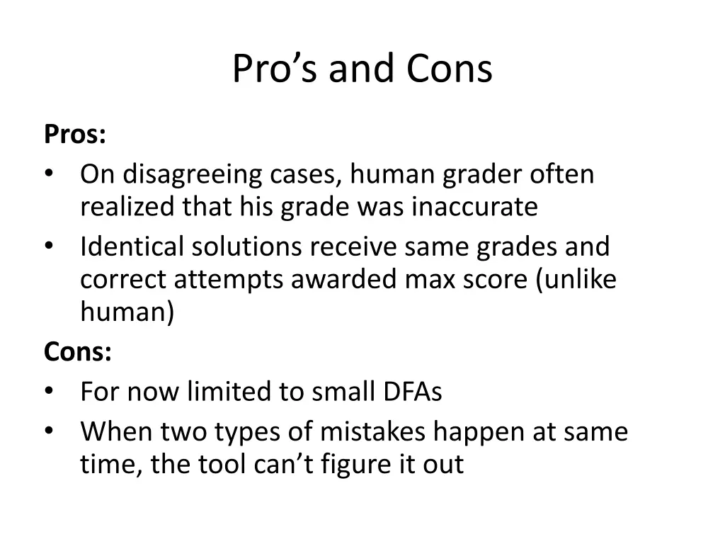 pro s and cons