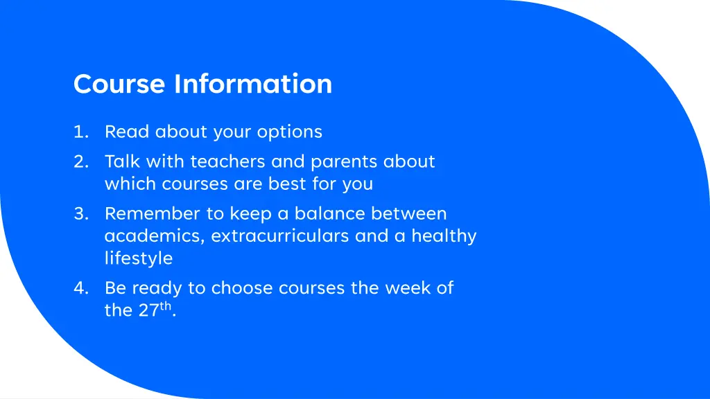course information