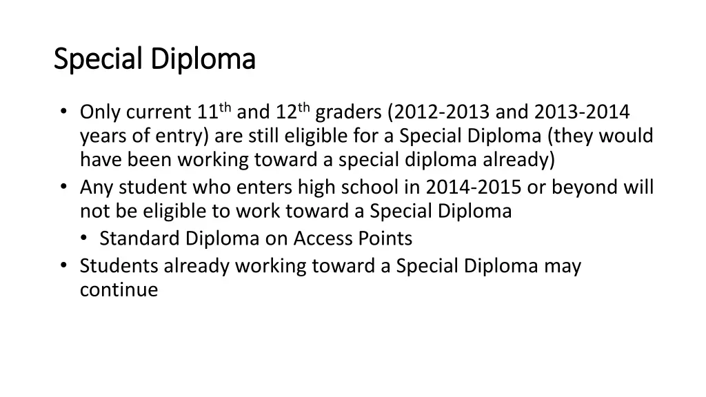 special diploma special diploma