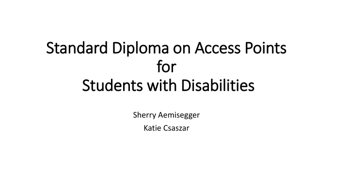 standard diploma on access points standard