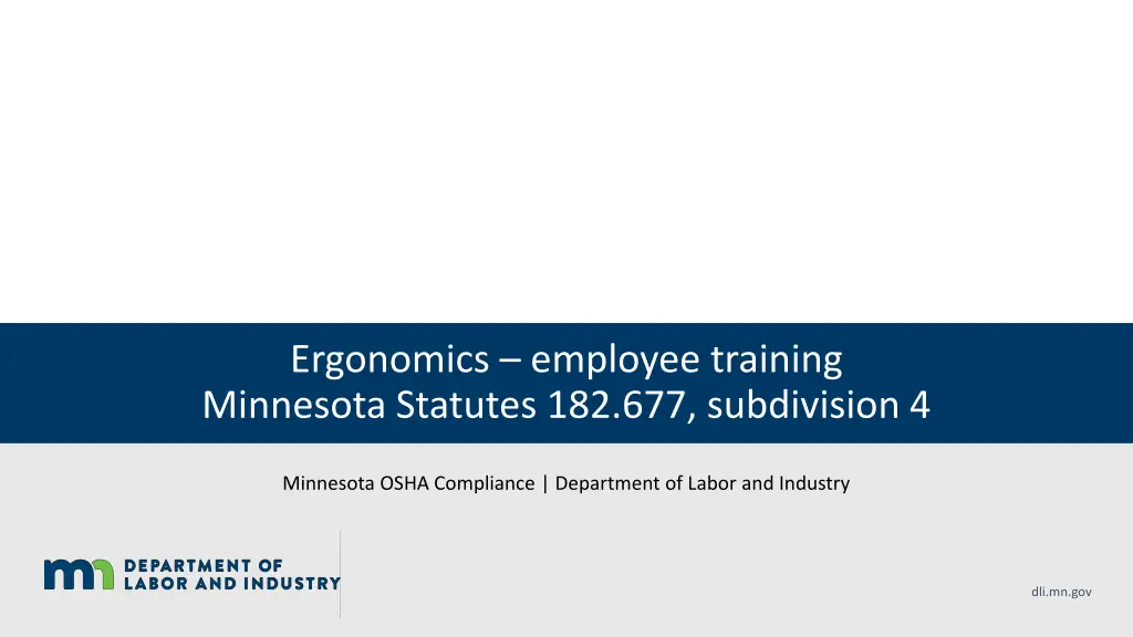ergonomics employee training minnesota statutes