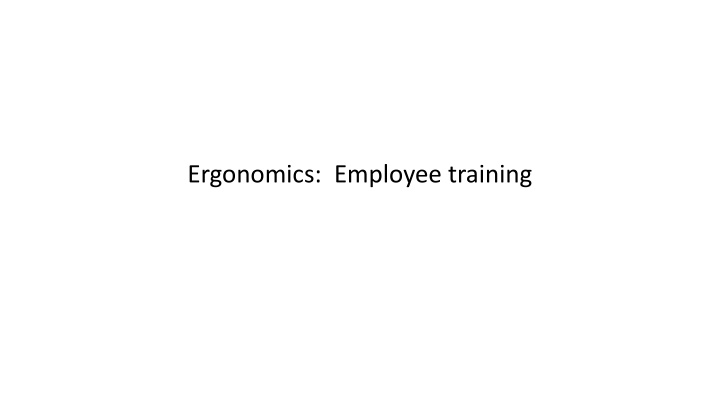 ergonomics employee training