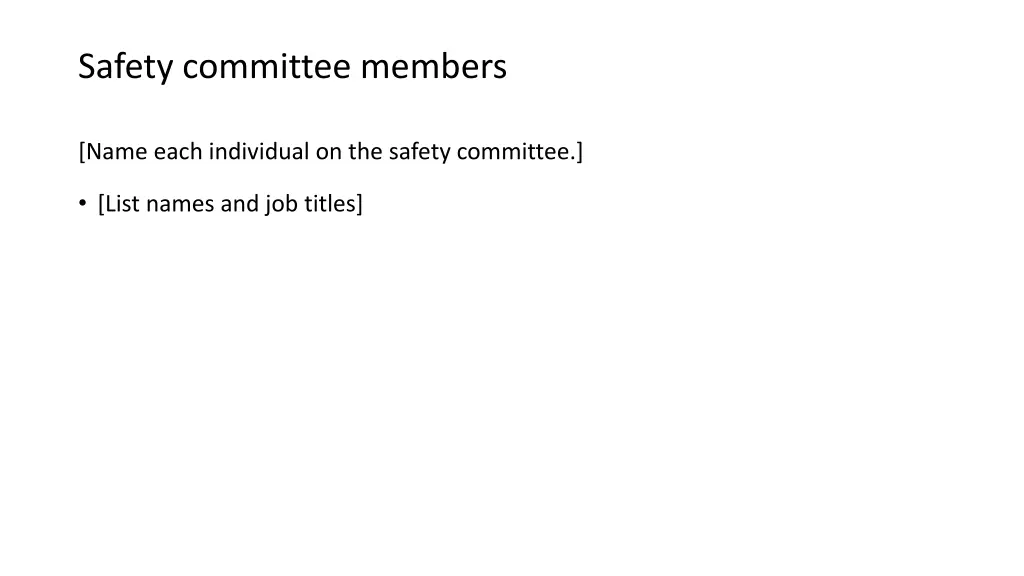 safety committee members