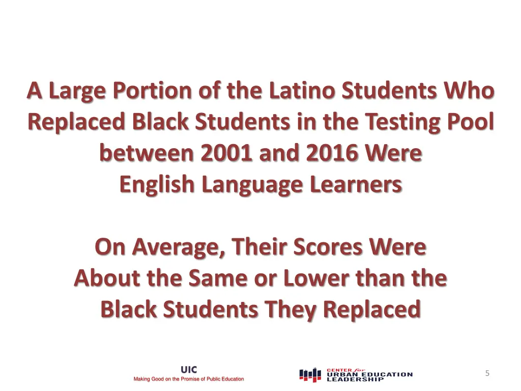 a large portion of the latino students