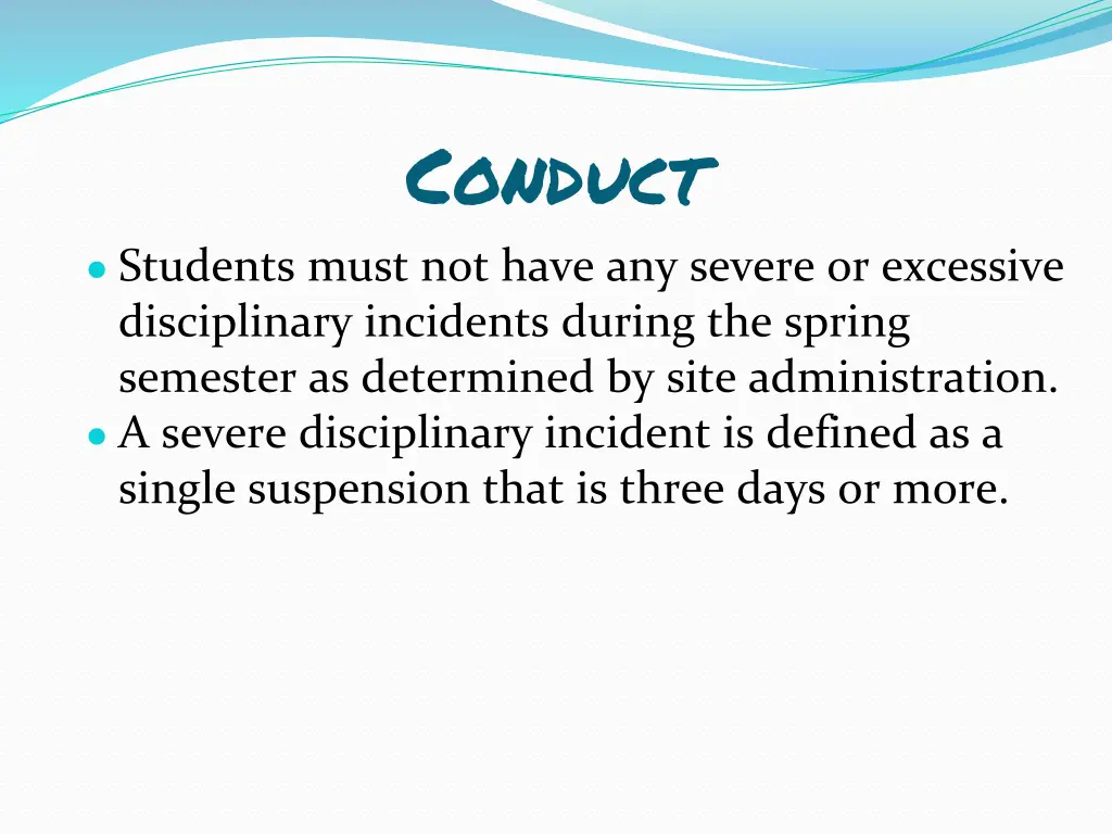 conduct