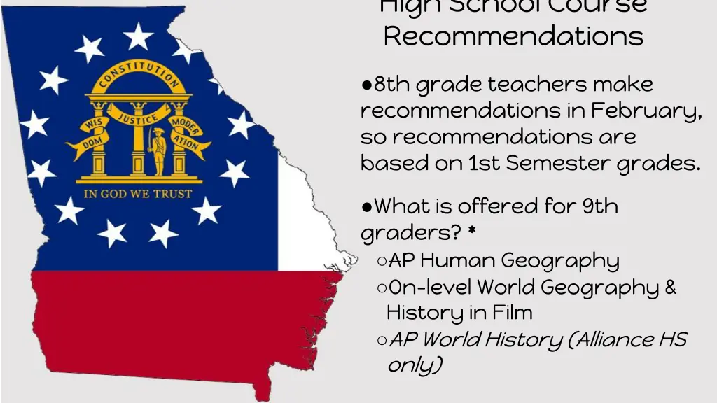 high school course recommendations