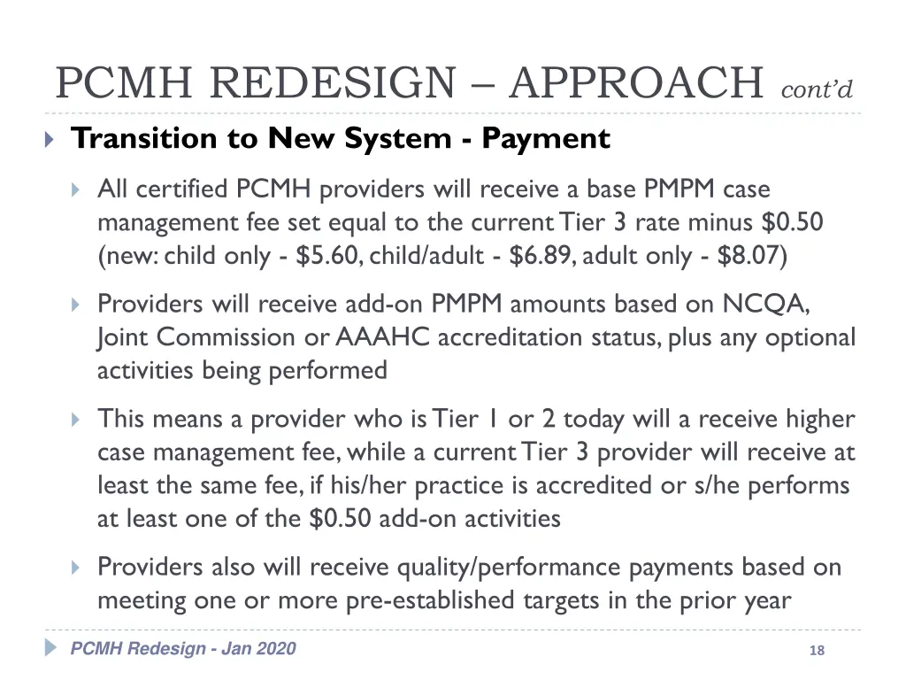 pcmh redesign approach cont d 3