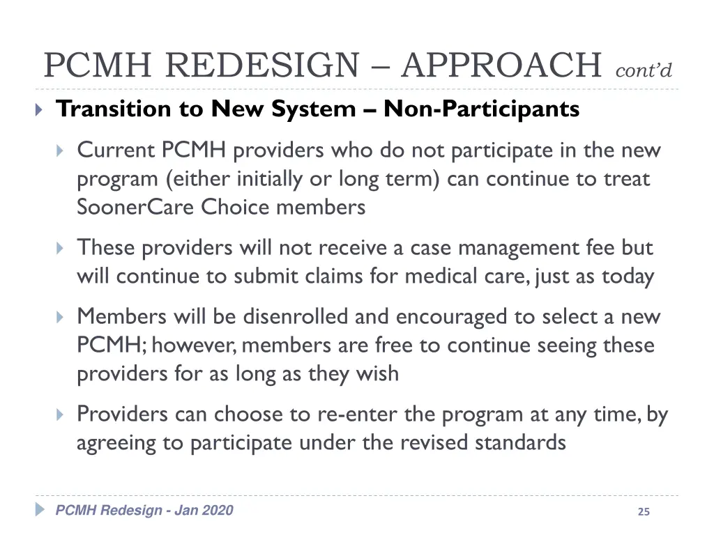 pcmh redesign approach cont d 6