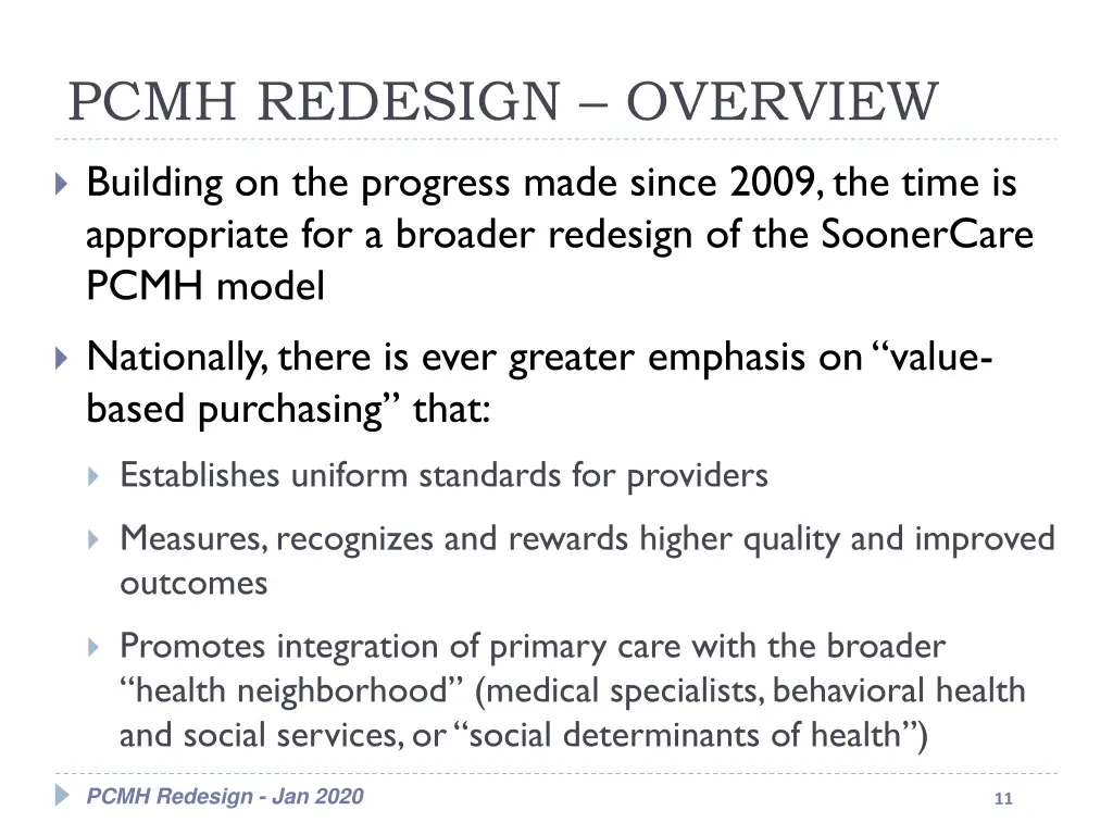 pcmh redesign overview