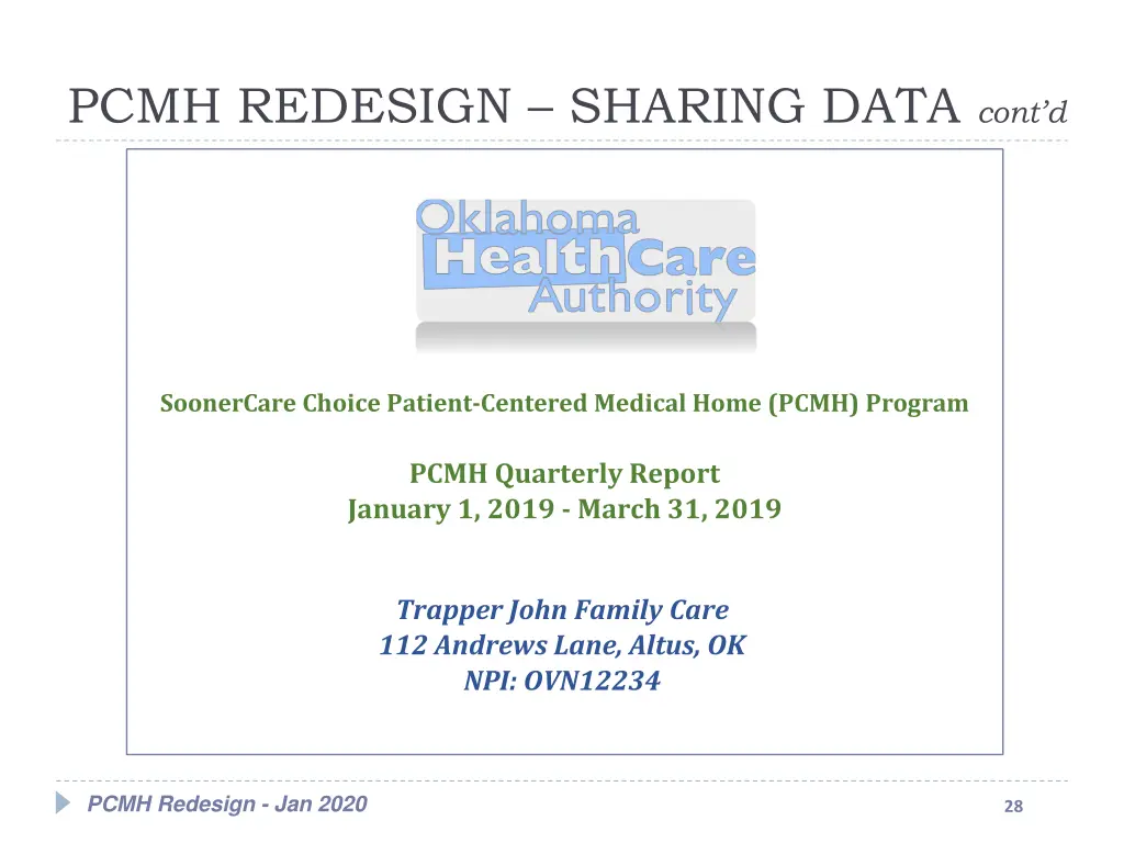 pcmh redesign sharing data cont d