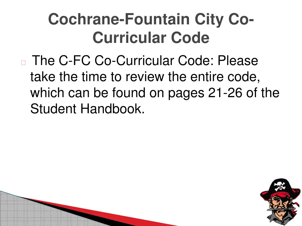 cochrane fountain city co curricular code