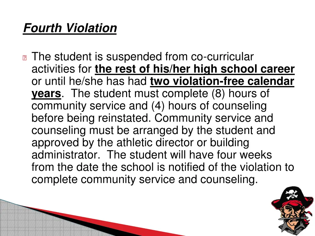 fourth violation