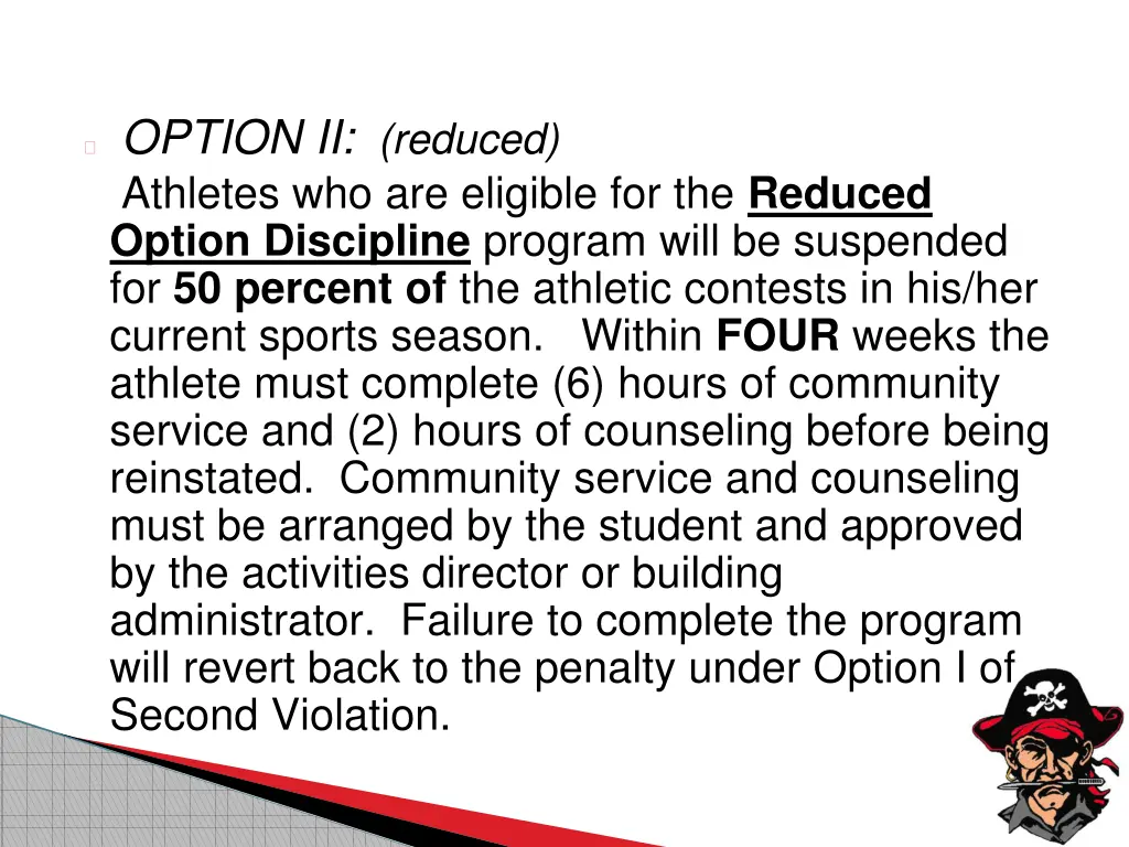 option ii reduced athletes who are eligible 1