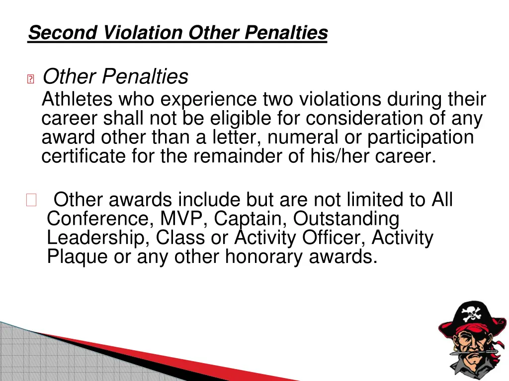 second violation other penalties