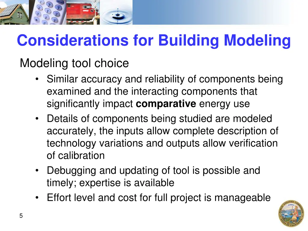 considerations for building modeling