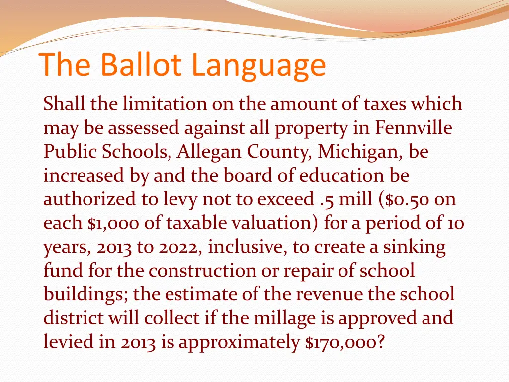 the ballot language