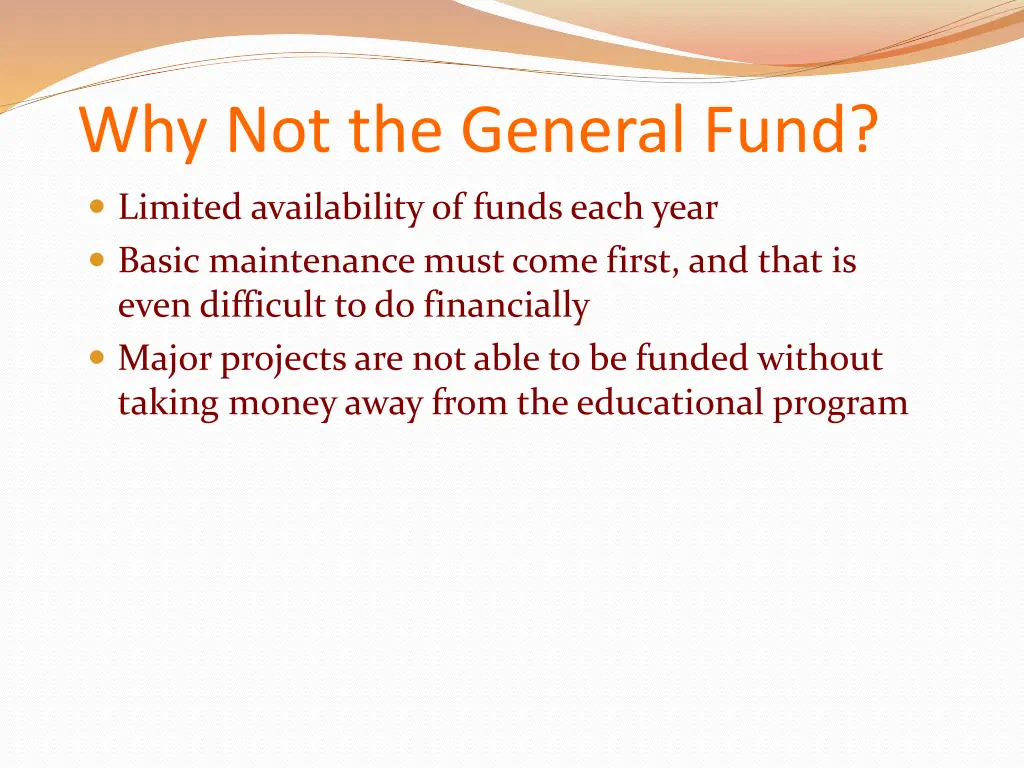 why not the general fund