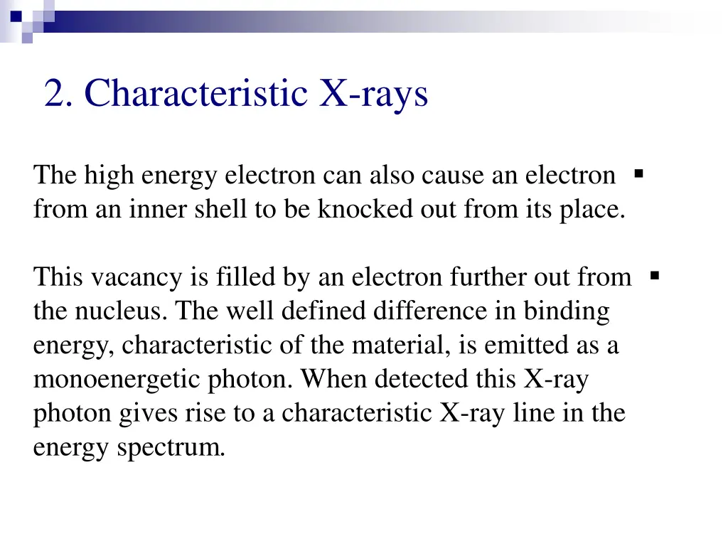2 characteristic x rays