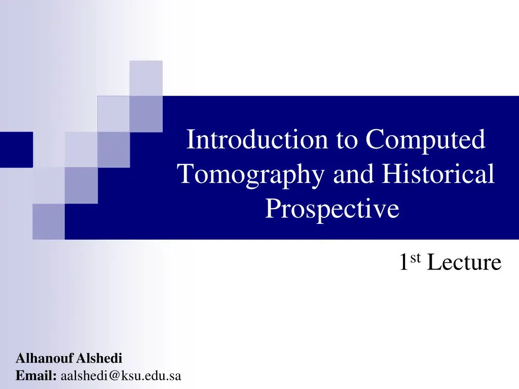 introduction to computed tomography