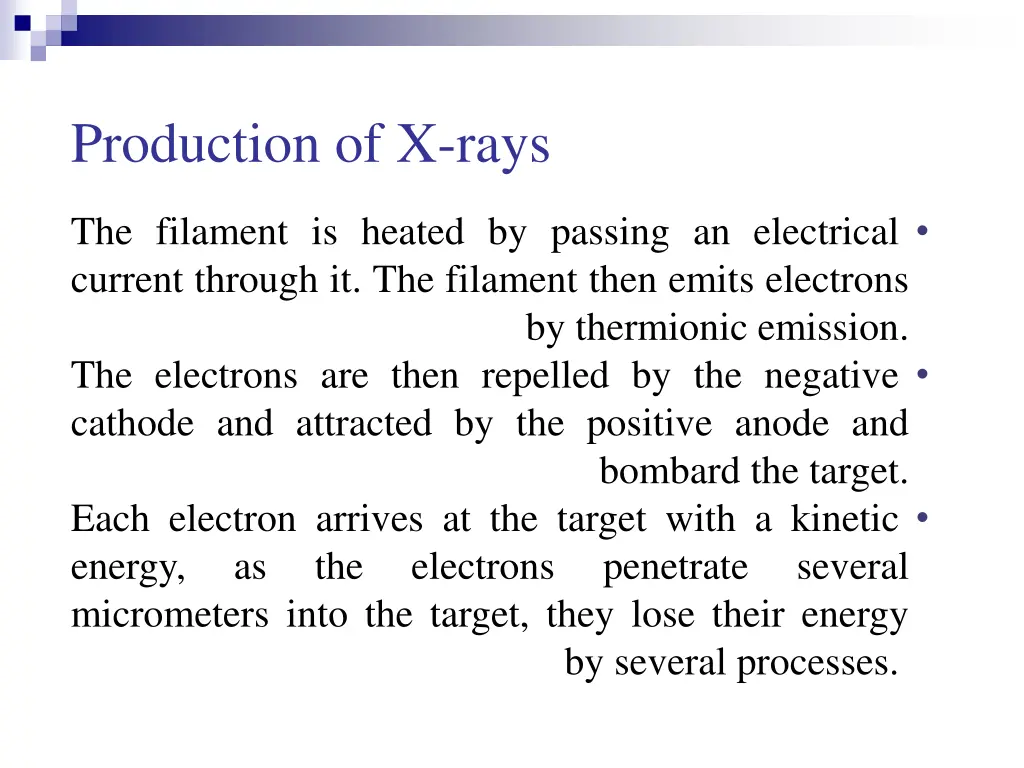 production of x rays