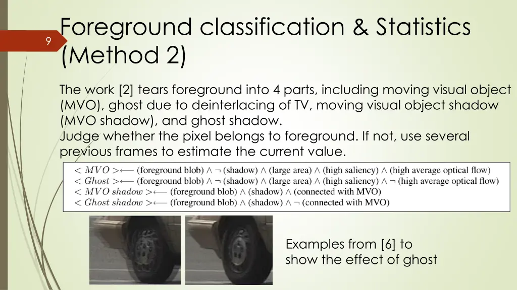 foreground classification statistics method 2