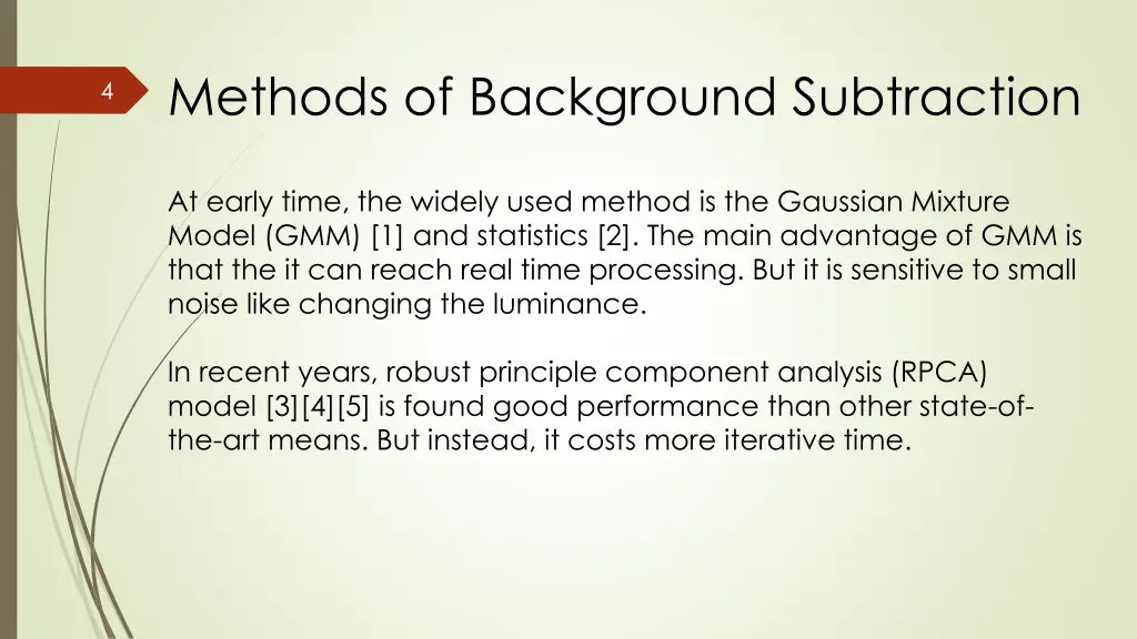 methods of background subtraction