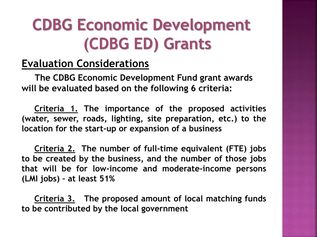cdbg economic development cdbg ed grants 2