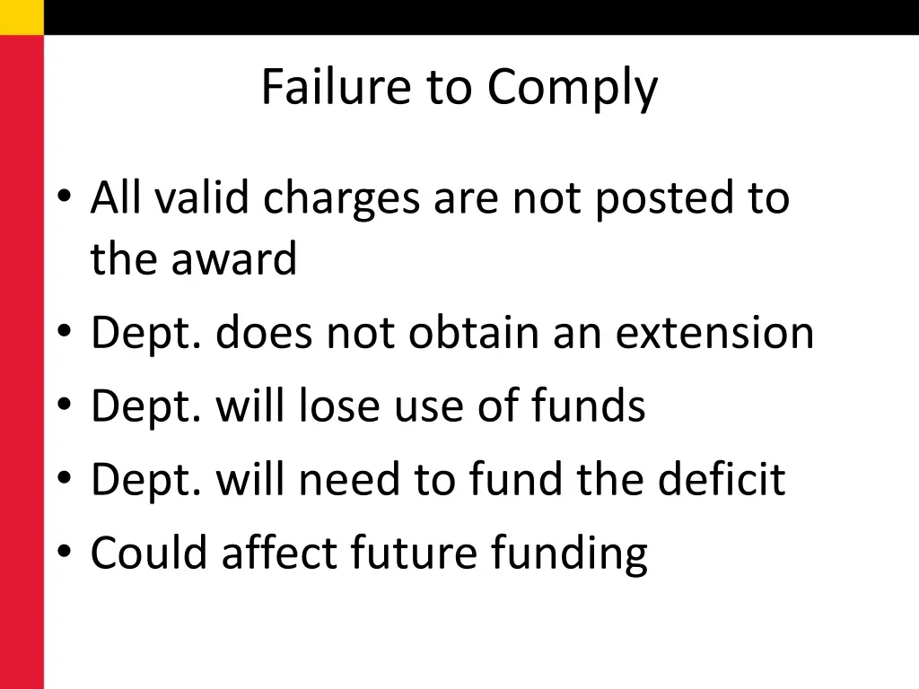 failure to comply