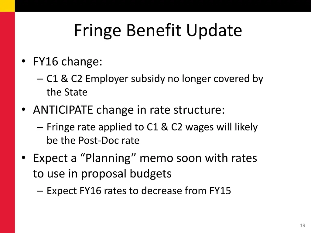 fringe benefit update