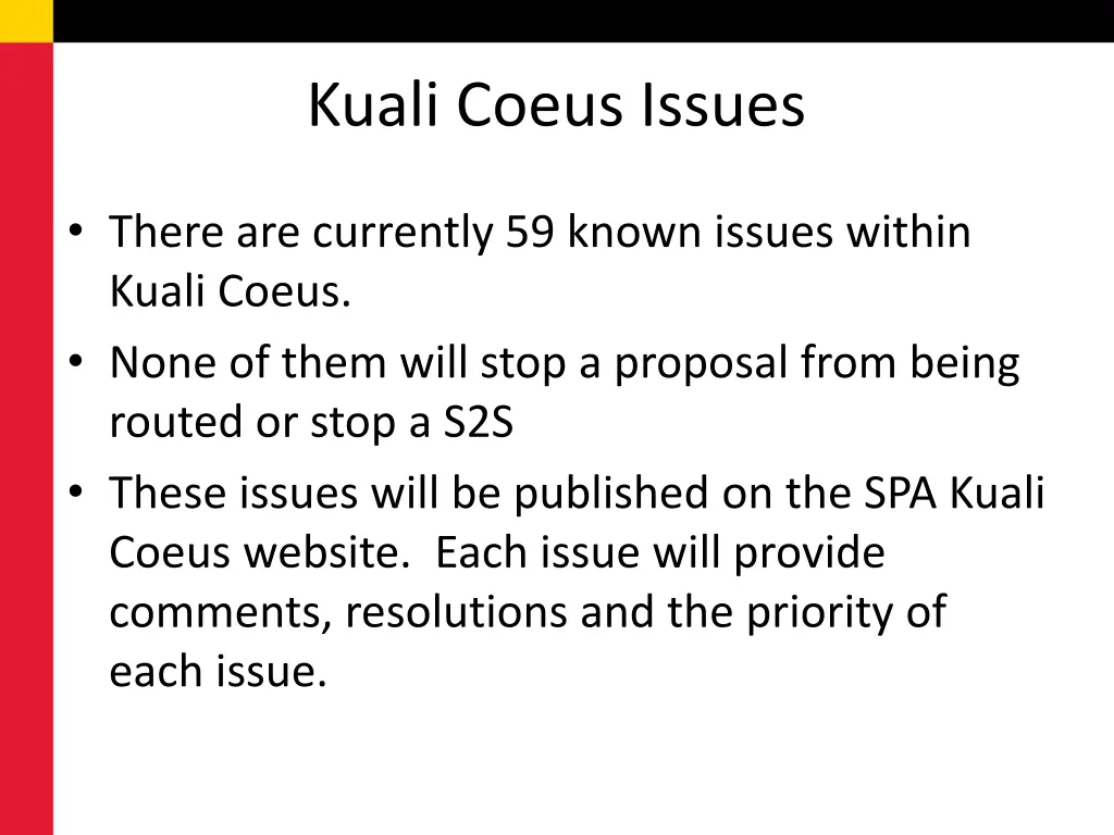 kuali coeus issues