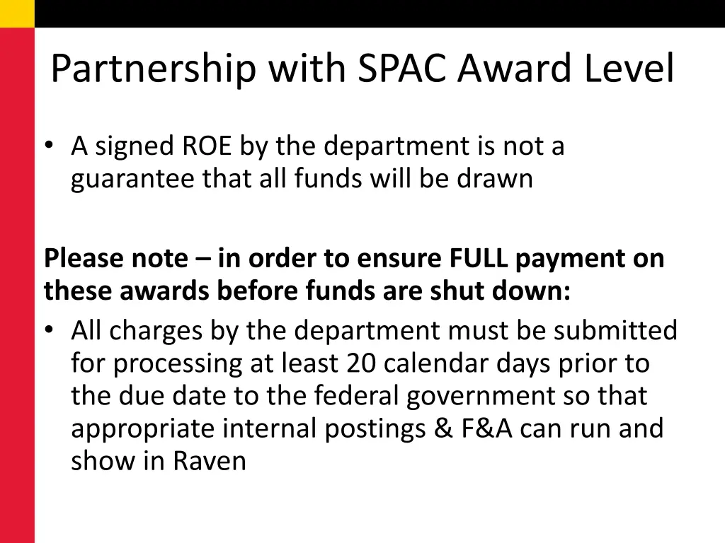 partnership with spac award level 1