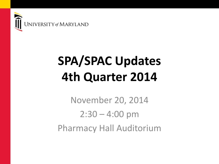spa spac updates 4th quarter 2014