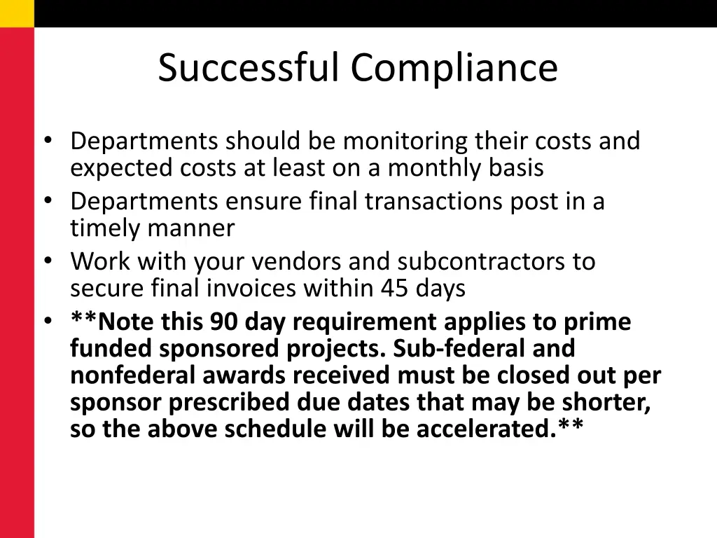 successful compliance