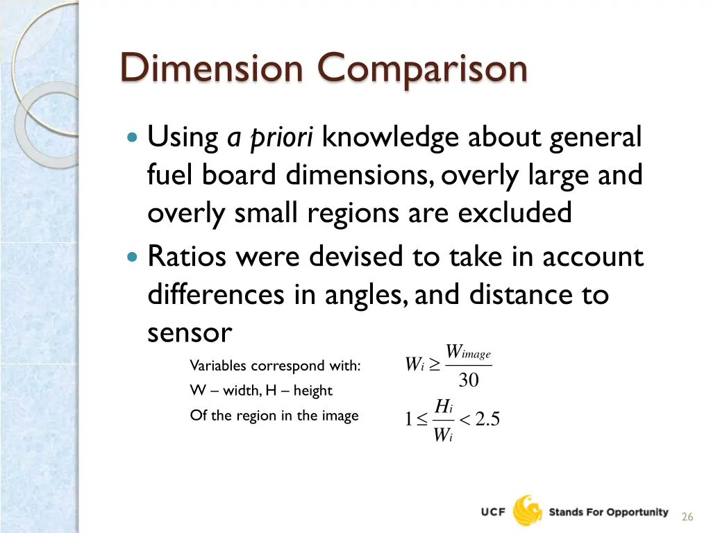 dimension comparison