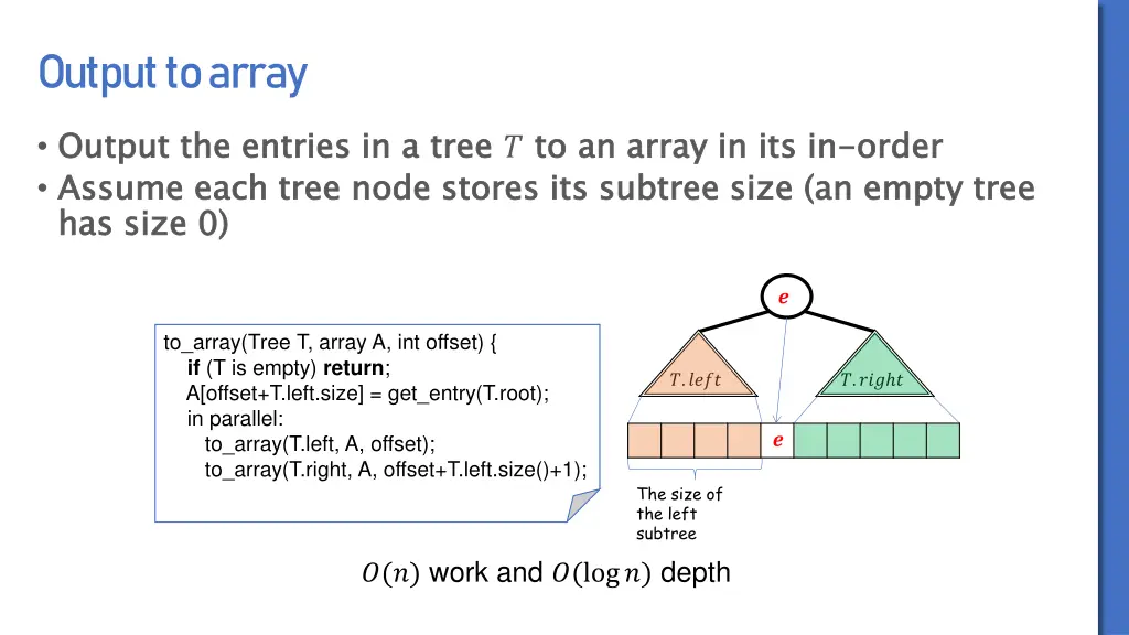 output to array