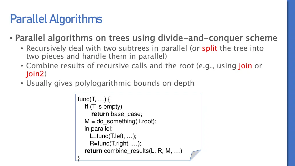 parallel algorithms