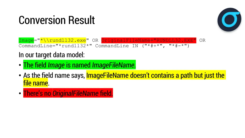 conversion result