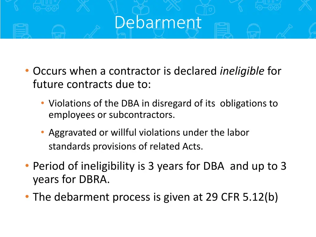 debarment