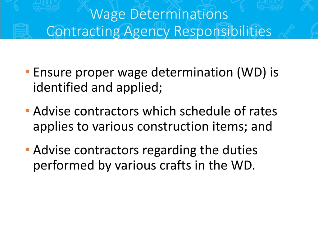 wage determinations contracting agency