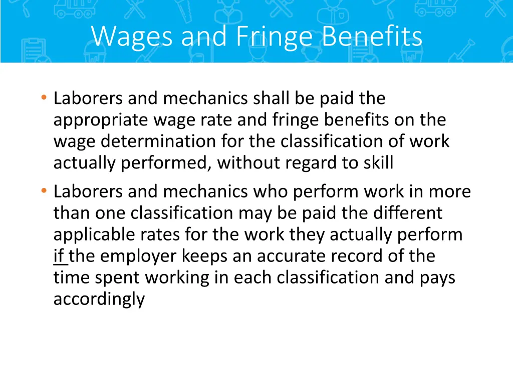 wages and fringe benefits