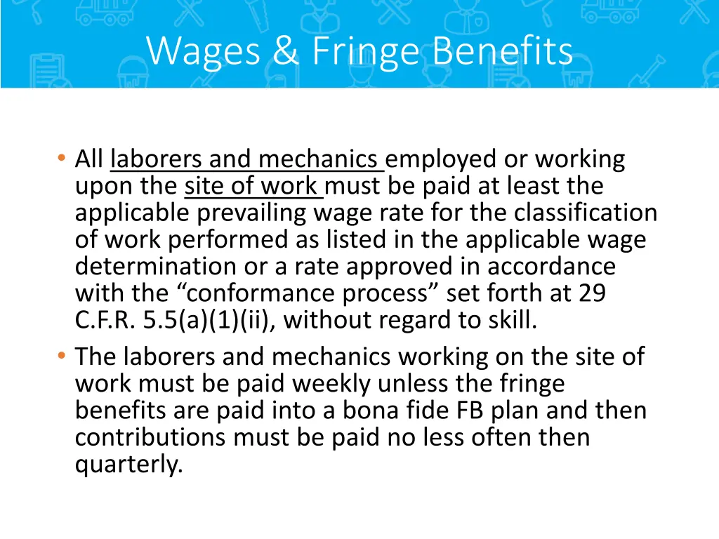 wages fringe benefits
