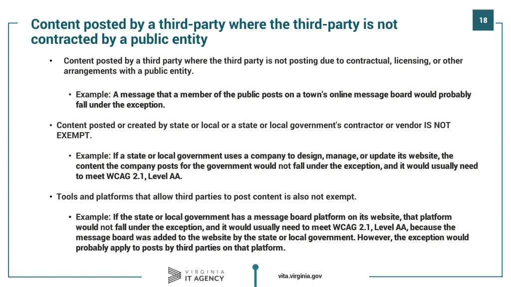 content posted by a third party where the third