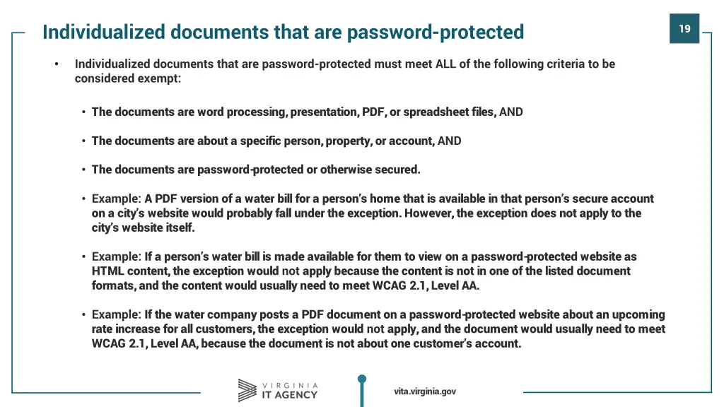 individualized documents that are password