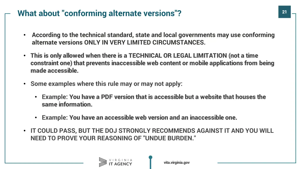 what about conforming alternate versions