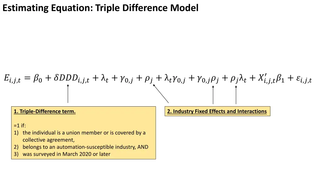 estimating equation triple difference model