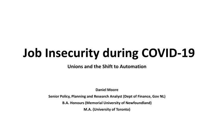 job insecurity during covid 19