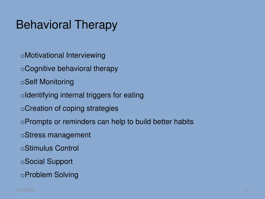 behavioral therapy