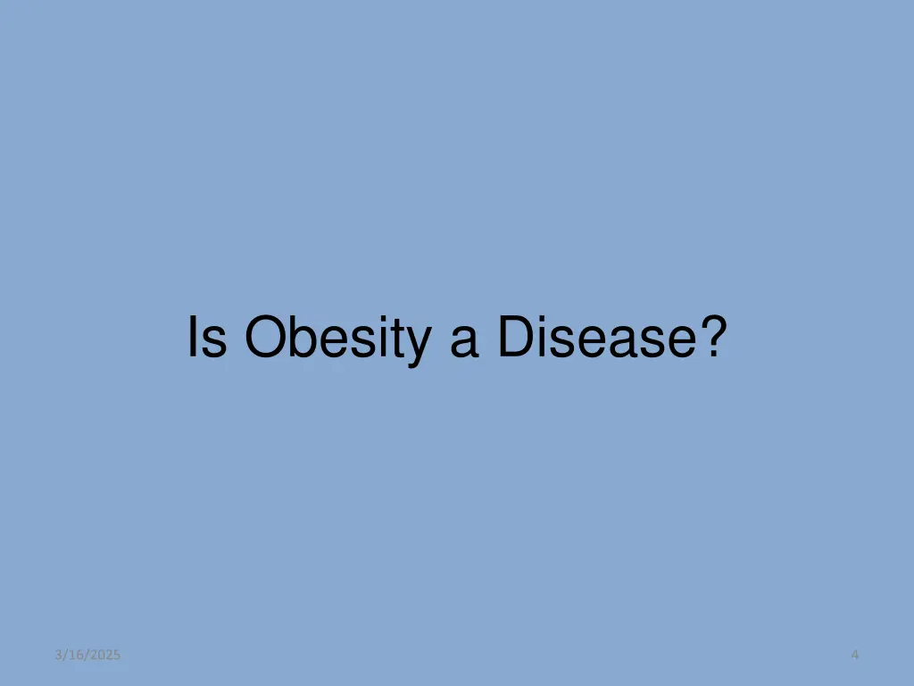 is obesity a disease